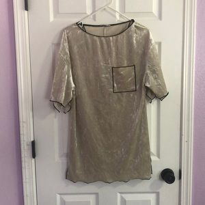 Zara Velvet T-Shirt Dress